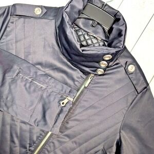 NILS Women's Size 8 Petite Ski Jacket Black W/ Chrome Daily Dree Coat Outdoor